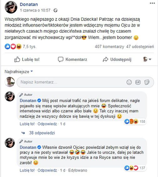 Fani oburzeni wypowiedzią Donatana