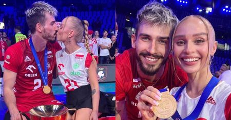 Sylwia Gaczorek OBCAŁOWUJE Tomasza Fornala po zdobyciu złota na Mistrzostwach Europy w siatkówce! (FOTO)
