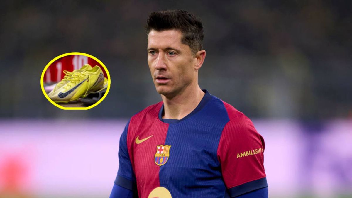 Getty Images / Pedro Salado oraz X/FC Barcelona / Na zdjęciu: Robert Lewandowski i jego buty