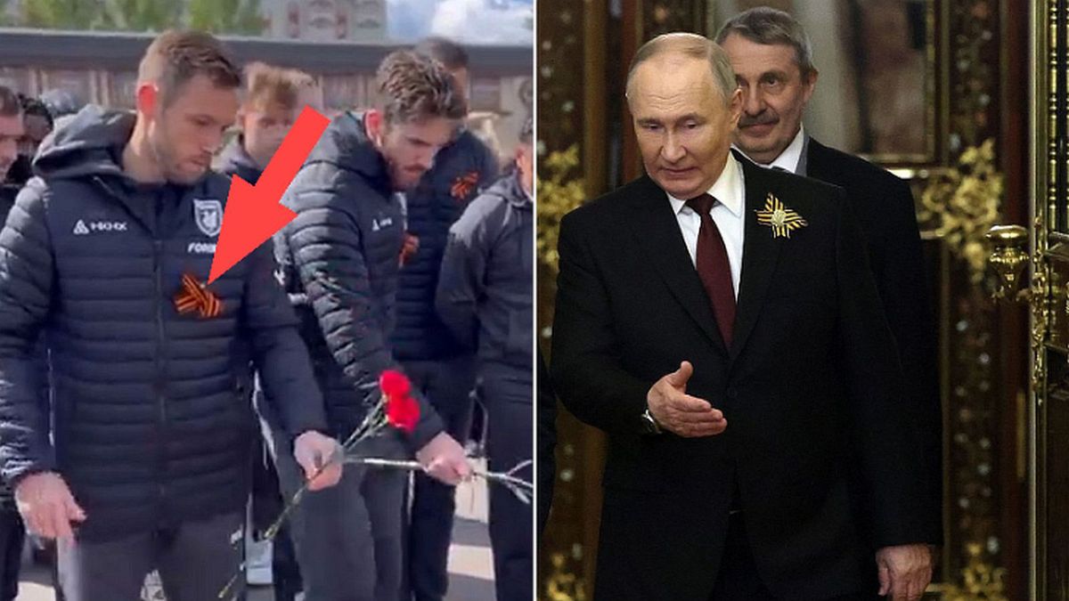 Getty Images / Photo by Contributor/Getty Images/ https://twitter.com/fcrk / Na zdjęciu: Maciej Rybus (L), Władimir Putin (P)