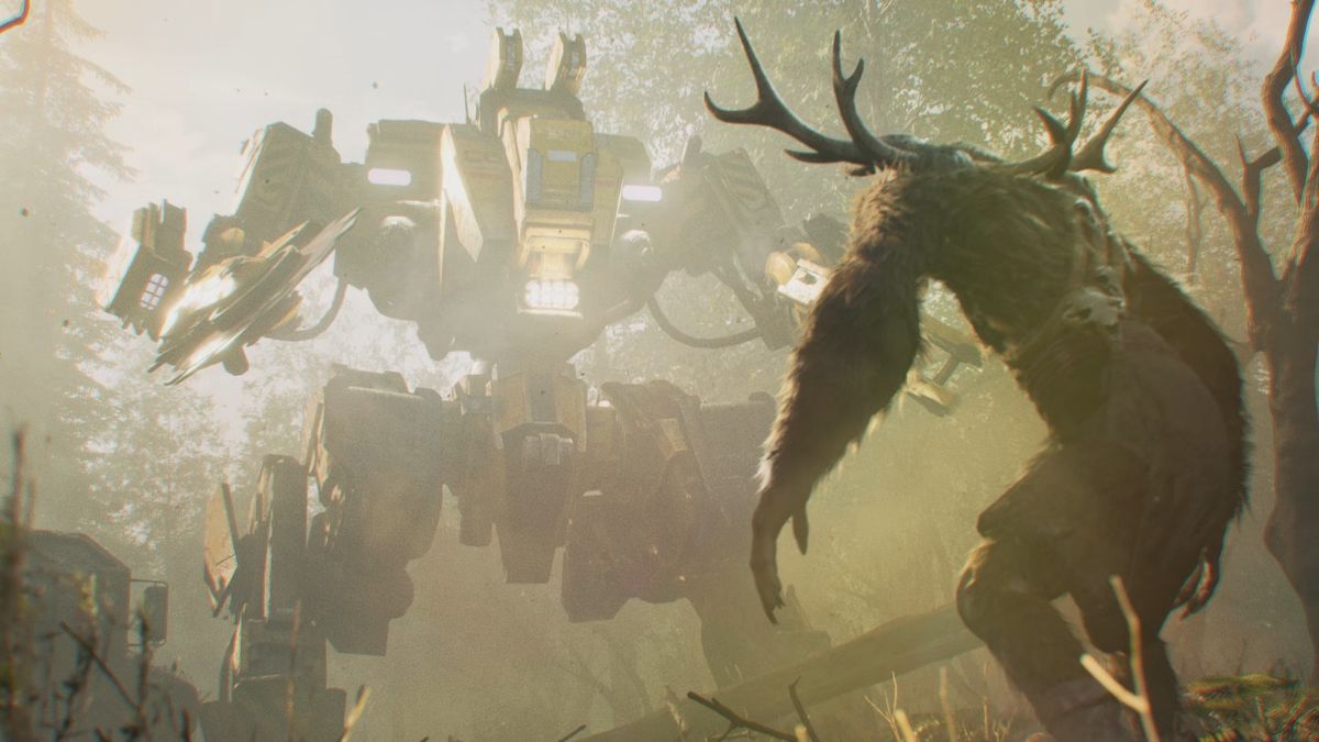 Leszy walczący z robotem