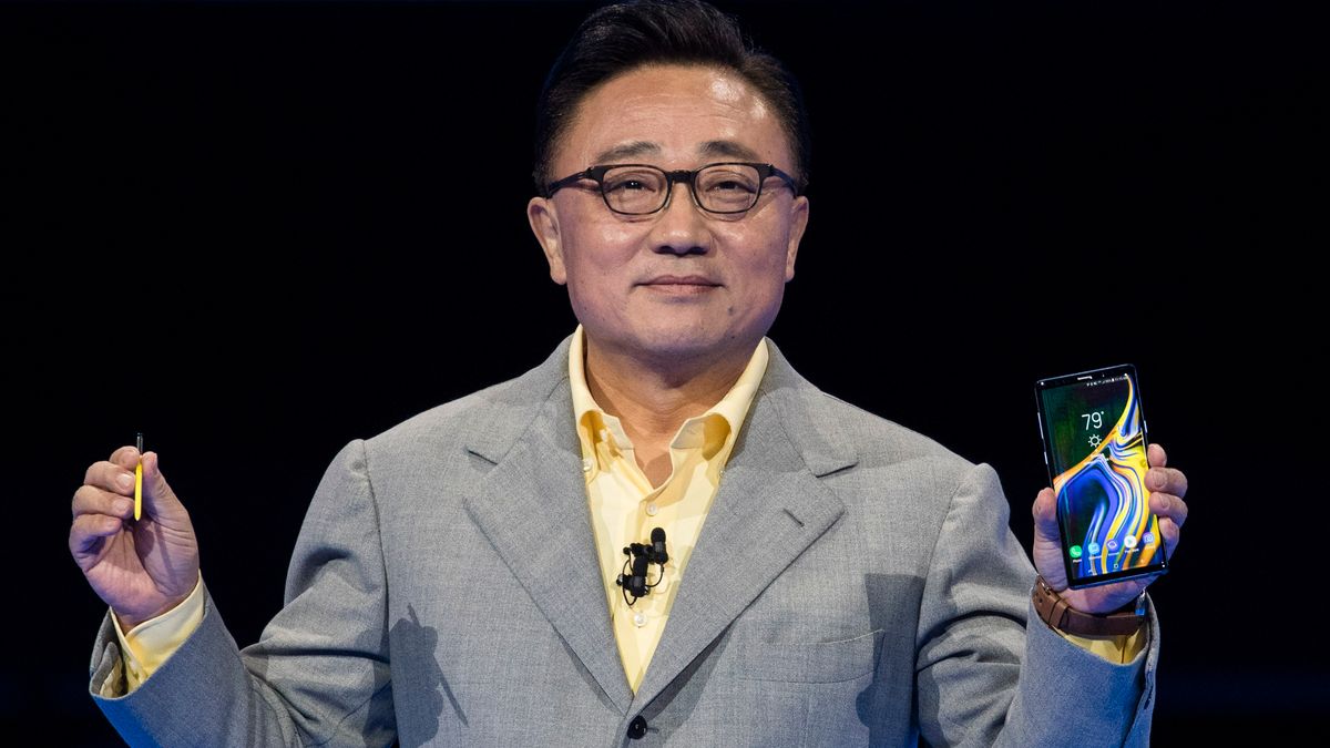 Galaxy Note 10 będzie drogim smartfonem. Na zdjęciu prezes Samsunga podczas premiery Note'a 9 (Getty Images)