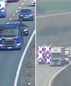 "Wyścigi słoni" na A2. Kierowcy ciężarówek wpadali jeden za drugim