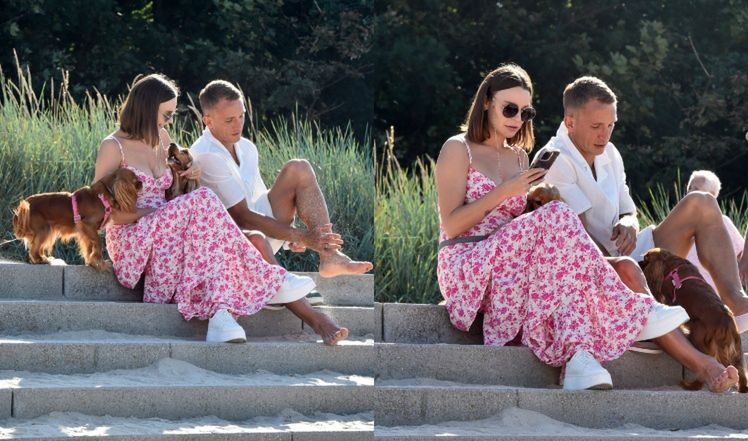 Paulina i Jakub Rzeźniczakowie nad morzem