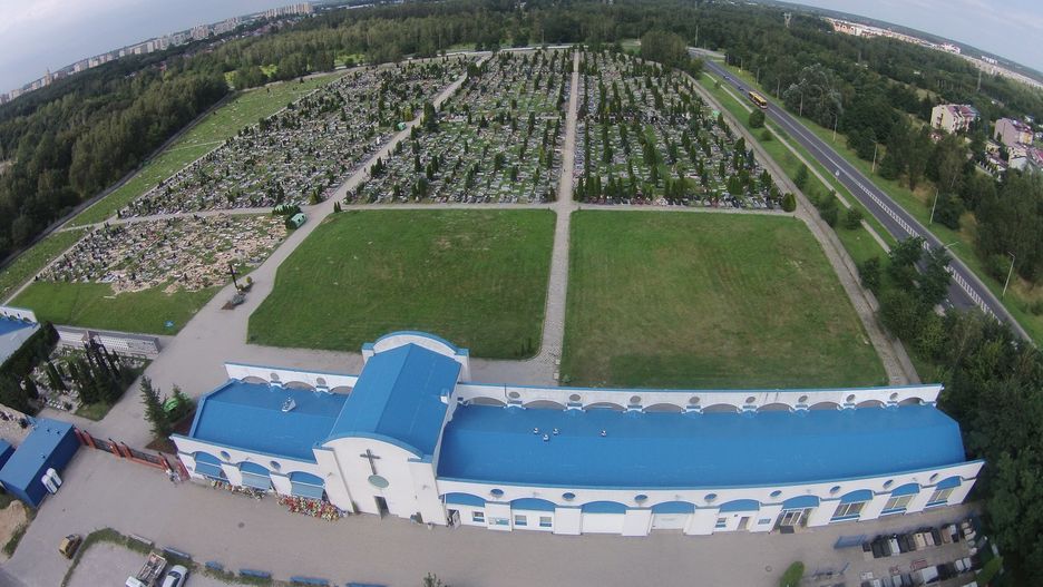 Cmentarz na Olechowie, Łódź - widok z lotu dron
