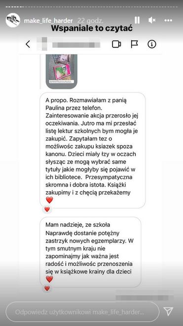 Screen z Instastories MLH