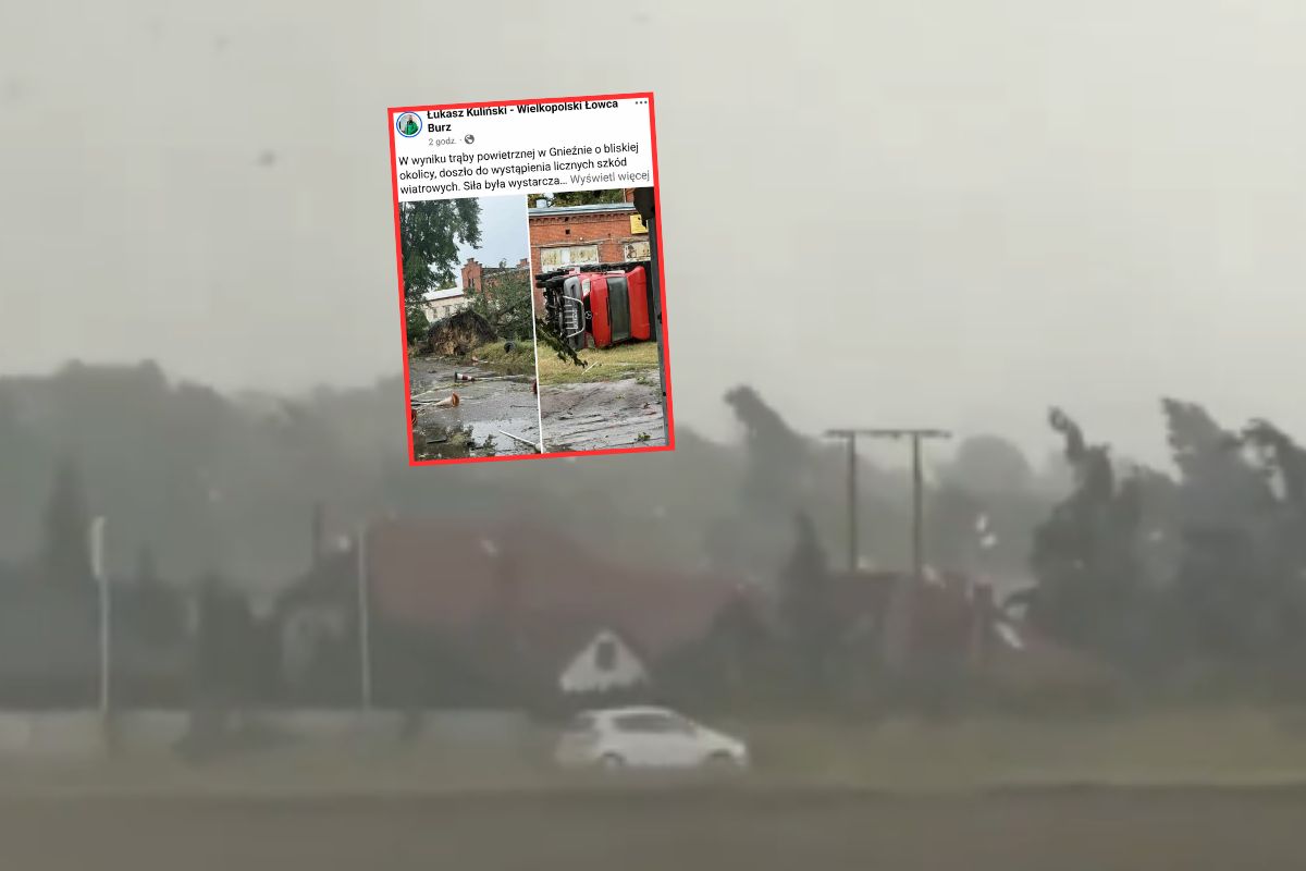 Trąba powietrzna w okolicach Gniezna. Dzieci uwięzione na wyspie