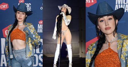 Frywolna Noah Cyrus walczy o uwagę w odważnych stylizacjach na gali country. Próbuje przebić Miley? (ZDJĘCIA)