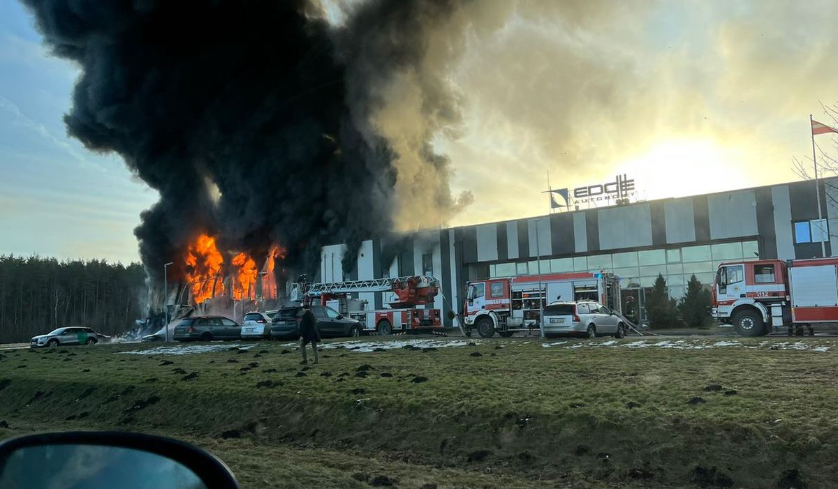 Pożar fabryki dronów w łotewskim Marupe