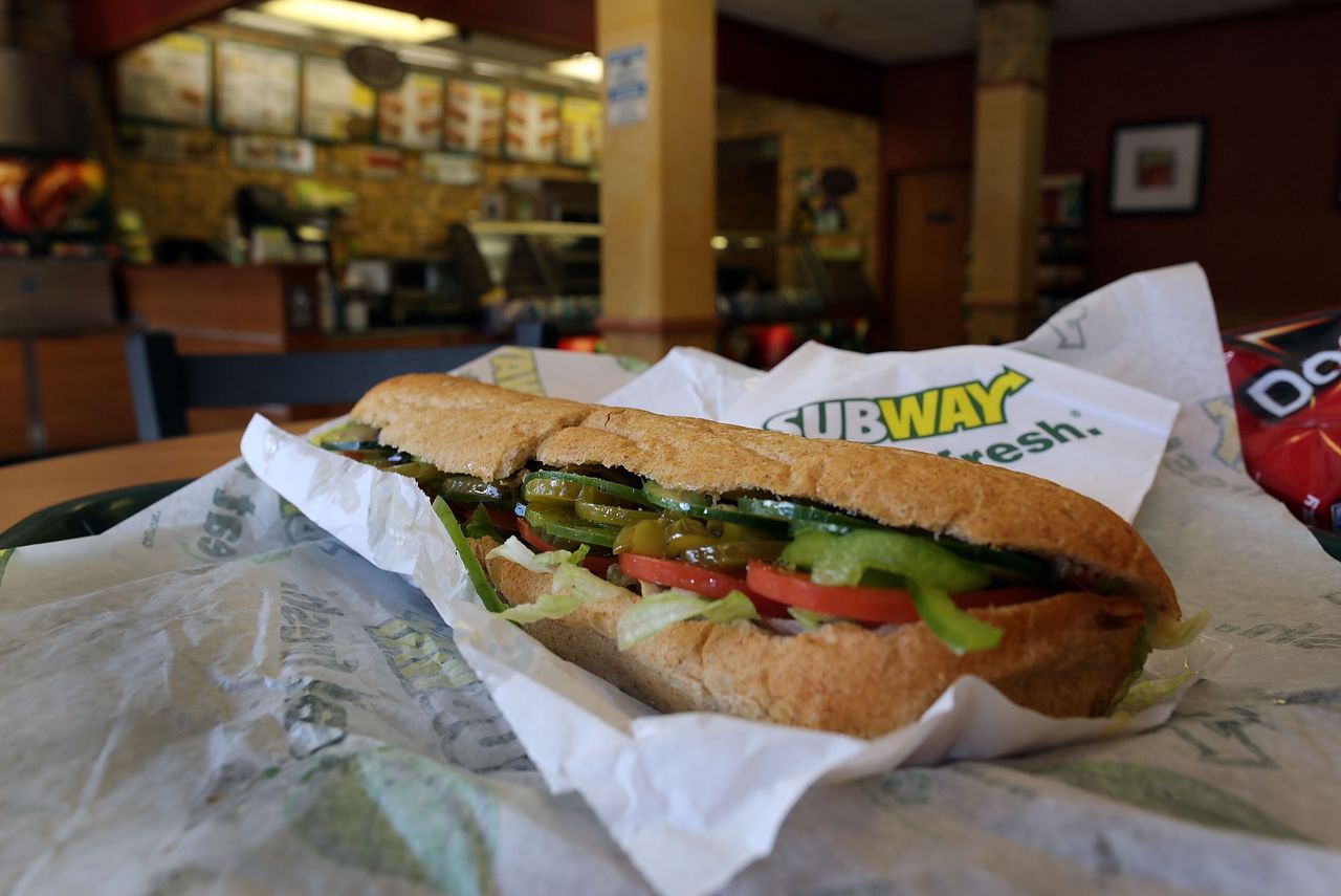 The woman accidentally paid over $7,000 for a Subway sandwich.