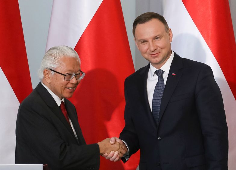 Tony Tan Keng Yam, prezydent Singapuru i Andrzej Duda.