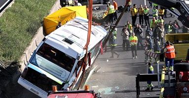 Wypadek autobusowy spowodował chaos komunikacyjny w Madrycie