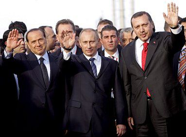 Putin, Erdogan i Berlusconi otwarli gazociąg "Błękitny strumień"