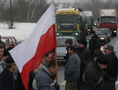 Blokada dróg w województwie podlaskim