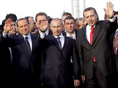 Putin, Erdogan i Berlusconi otwarli gazociąg "Błękitny strumień"
