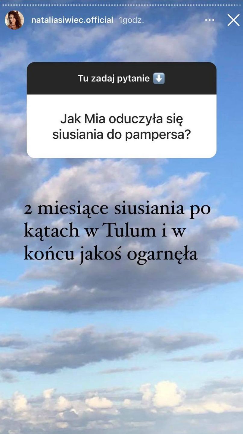 Natalia Siwiec o siusianiu Mii w pampersy