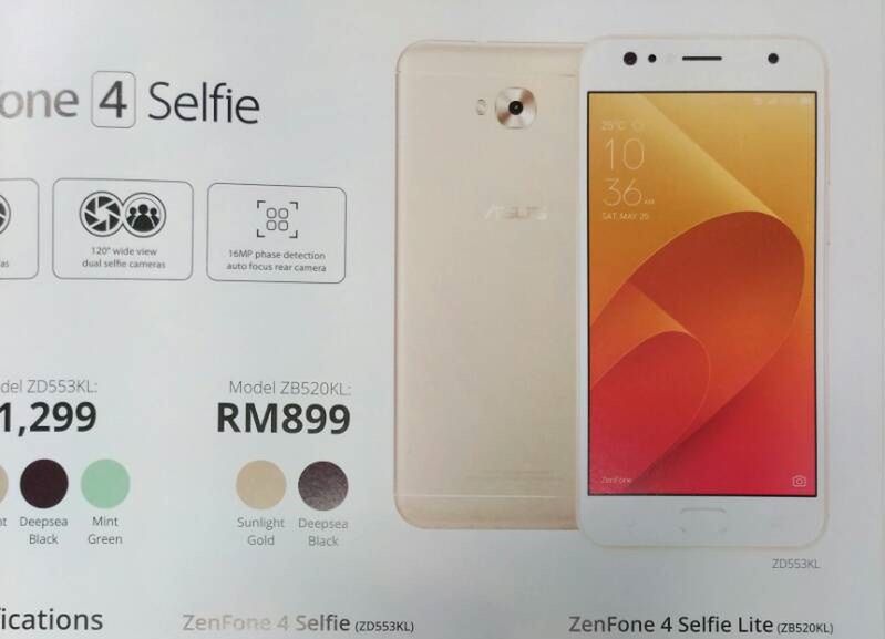 Asus ZenFone 4 Selfie Lite potwierdzony