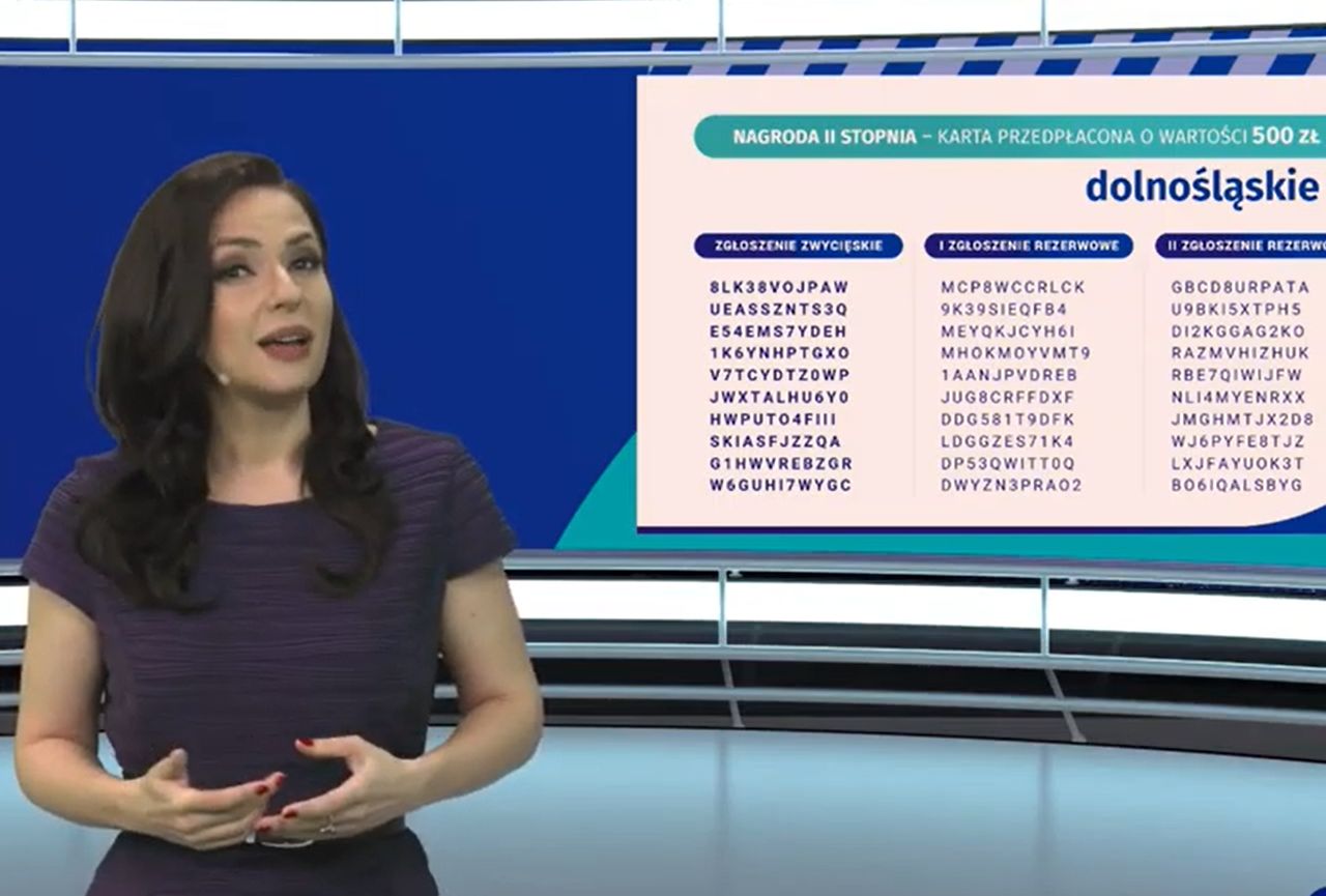 Prowadząca losowanie Anna Butrym zapewniła, że zwycięskie kody zostaną dziś opublikowane na stronie loterii. 