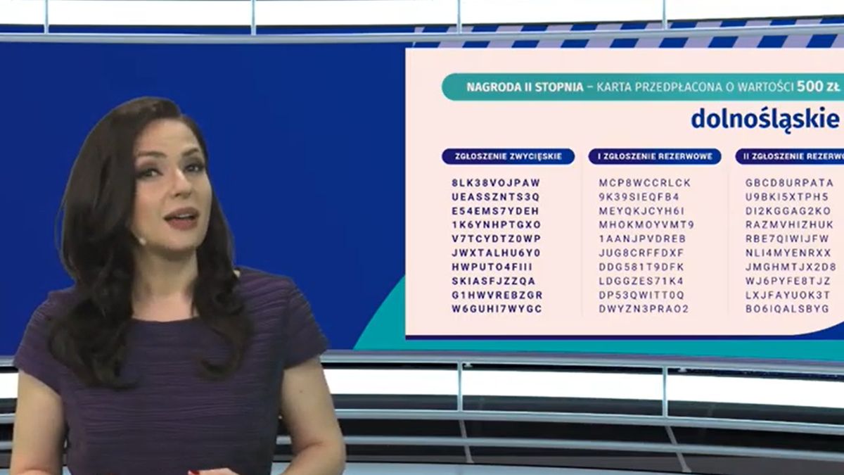 Prowadząca losowanie Anna Butrym zapewniła, że zwycięskie kody zostaną dziś opublikowane na stronie loterii. 