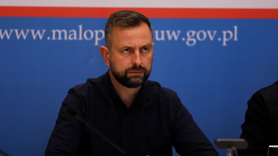 Deputy Prime Minister and Minister of National Defense Wladyslaw Kosiniak-Kamysz attends a briefing of the services at the Malopolska Voivodeship Office in connection with the meteorological situation in the region in Krakow, Poland, on September 15, 2024. For several days, some parts of Poland are under flood alerts due to heavy rains. Excessive rainfall leads to increased levels of rivers, floods, impassable roads, and power outages. In Malopolska alone, the fire brigade carries out 620 interventions since the warnings begin. The army helps in the actions carried out. (Photo by Klaudia Radecka/NurPhoto via Getty Images)