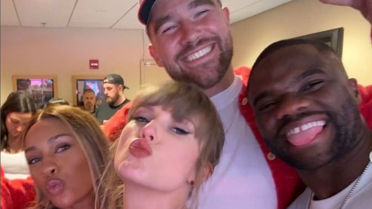 Instagram / bigfoe1998 / Na zdjęciu: Ayan Broomfield, Taylor Swift, Travis Kelce i Frances Tiafoe