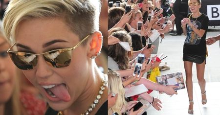 Fani w Londynie szaleją na widok Miley Cyrus (ZDJĘCIA)