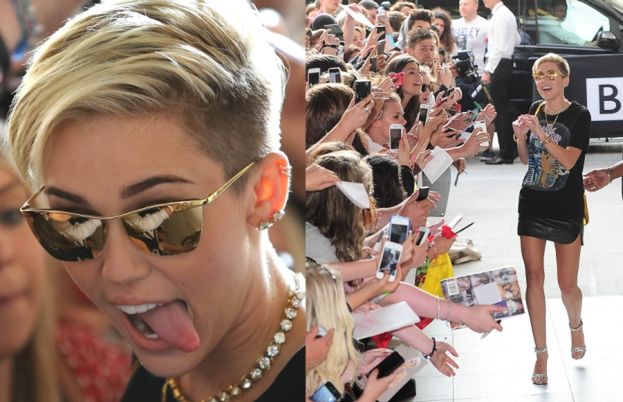 Fani w Londynie szaleją na widok Miley Cyrus (ZDJĘCIA)