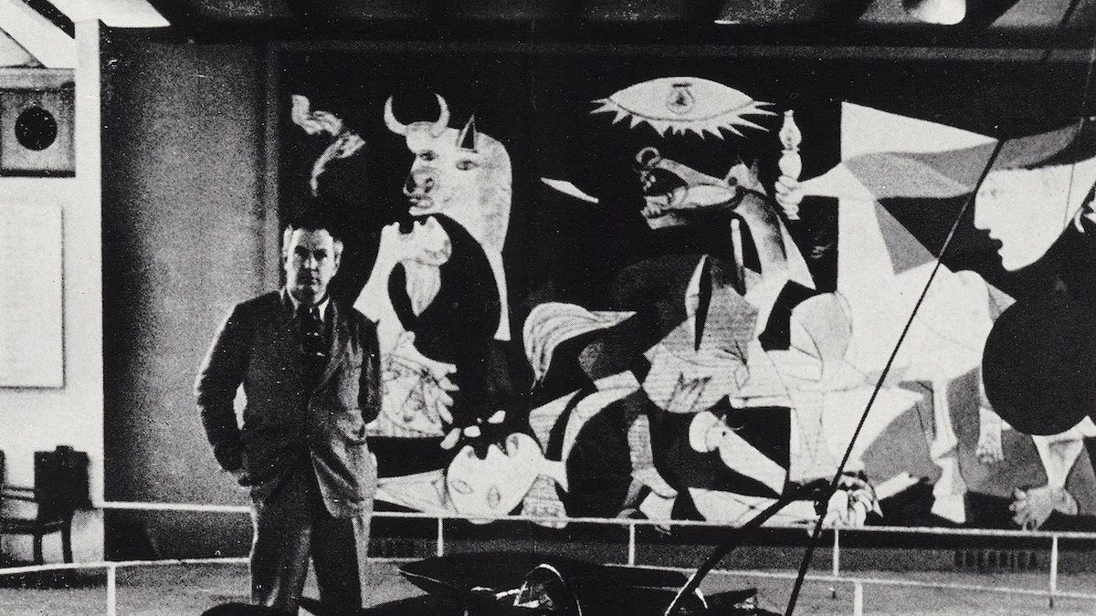 Guernica na wystawie w 1937 r.