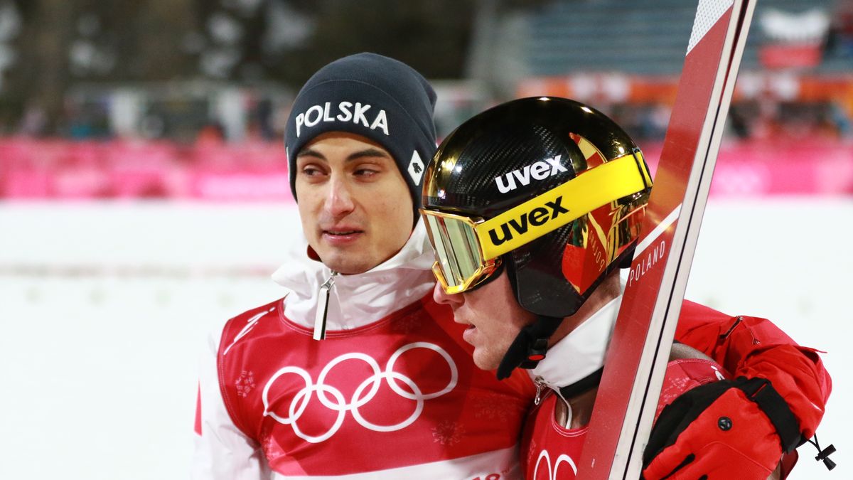Maciej Kot i Stefan Hula po olimpijskim konkursie na normalnej skoczni