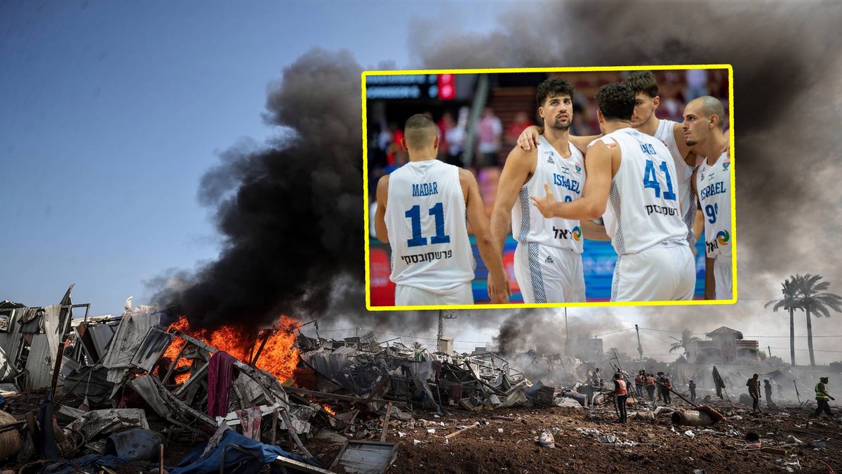 Getty Images / Ali Jadallah/Anadolu oraz Marcin Golba/NurPhoto / Na zdjęciu: Strefa Gazy i reprezentacja Izraela w koszykówce