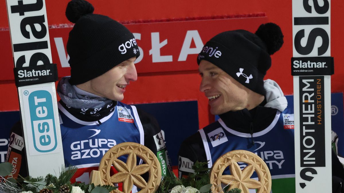 PAP / Grzegorz Momot / Na zdjęciu: Lovro Kos i Anze Lanisek