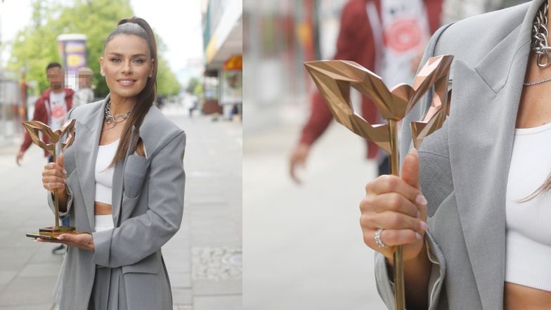 Natasza Urbańska i Agnieszka Woźniak-Starak pod studiem "Dzień Dobry TVN"