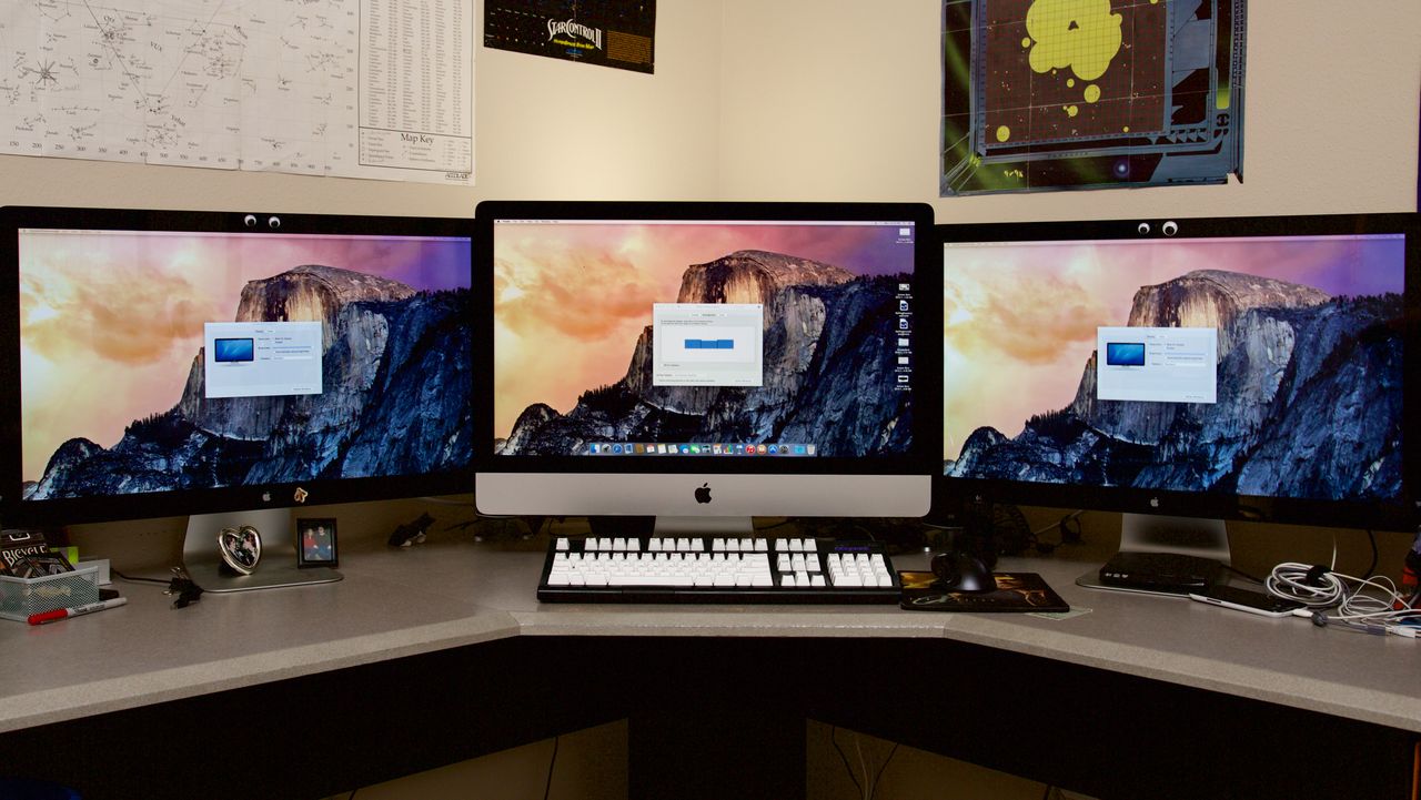 Nowy iMac 27&quot; z dodatkowymi monitorami 4K (źródło: Ars Technica)