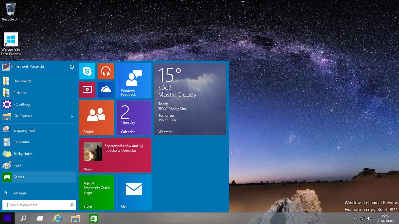 Windows 10 już teraz zapowiada się rewelacyjnie, a to dopiero 10% nowości!
