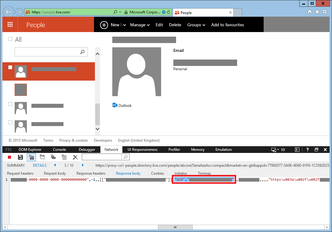 Wyciek identyfikatora z aplikacji kontaktów
