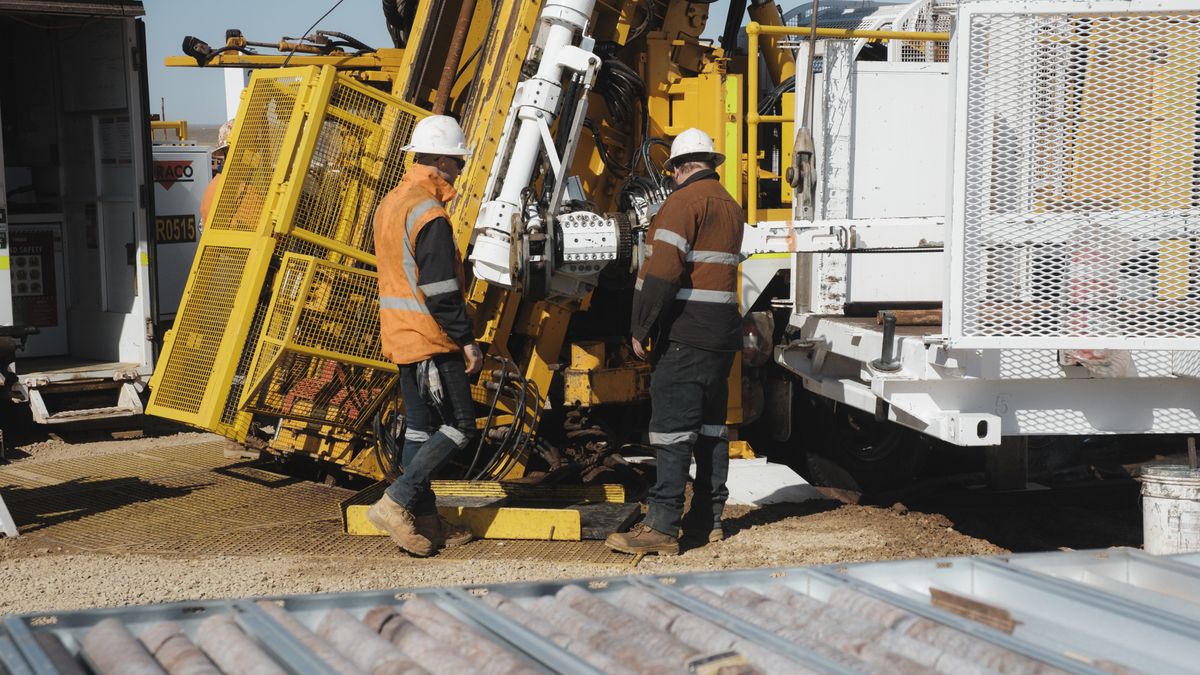 A drill rig at BHP Group Ltd.'s Oak Dam exploration site in Kokatha, South Australia, Australia, on Tuesday, July 23, 2024. Oak Dam is a glimmer of hope for BHP's Chief Executive Mike Henry, who sees global copper demand doubling over the coming decades. Photographer: James Bugg/Bloomberg via Getty Images