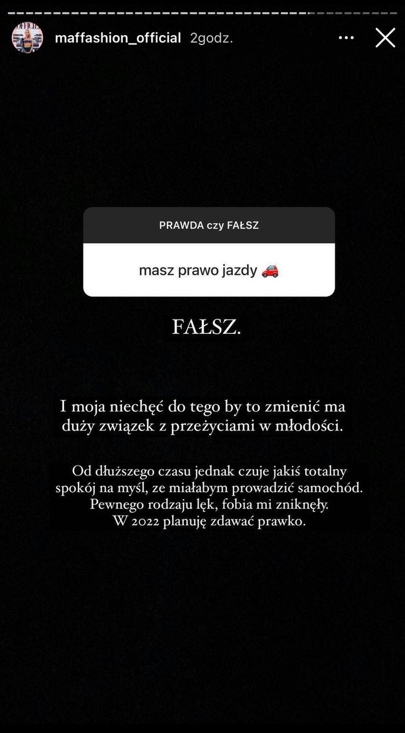 Screeny z instagramowego profilu Maffashion