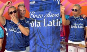 Dumny Skolim promuje na ściance koszulkę "Boże, chroń króla latino" za 199 zł. Zachęcił Was do zakupu? (WIDEO)