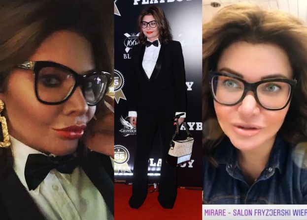 Skromna Wodzianka przyszła na imprezę "Playboya"... w garniturze i okularach (FOTO)