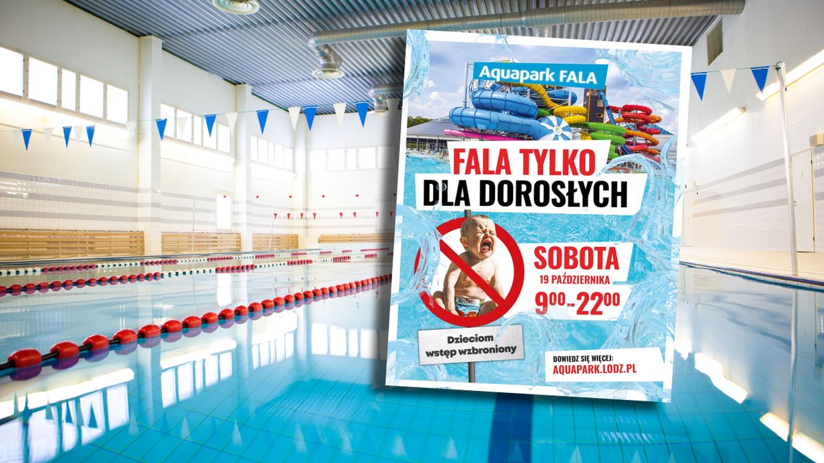 Kontrowersyjna reklama w miejskim aquaparku Fala w Łodzi. Zdj. 
