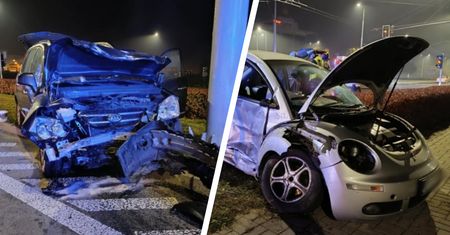 Nocny wypadek na skrzyżowaniu. Bo światła były wyłączone