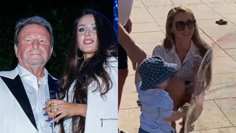 Patrycja Tuchlińska i Józef Wojciechowski bawią się z synem