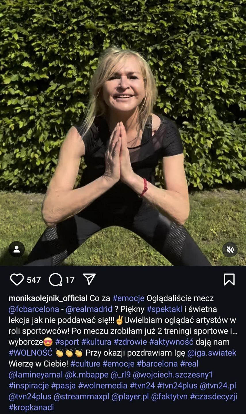Gwiazda zachęca do ćwiczeń