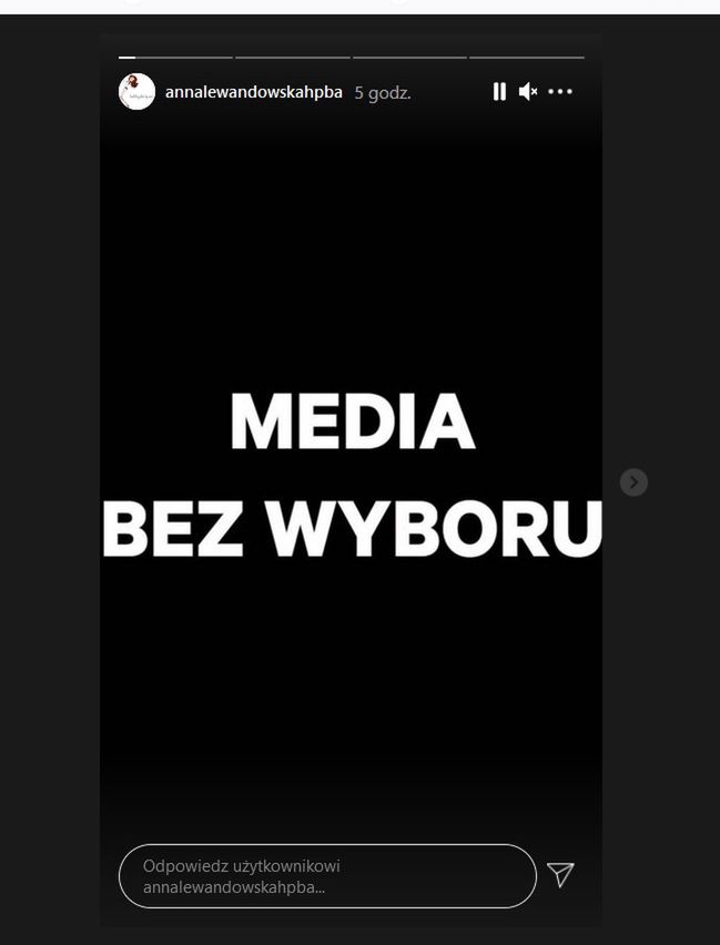 Anna Lewandowska poparła protest mediów
