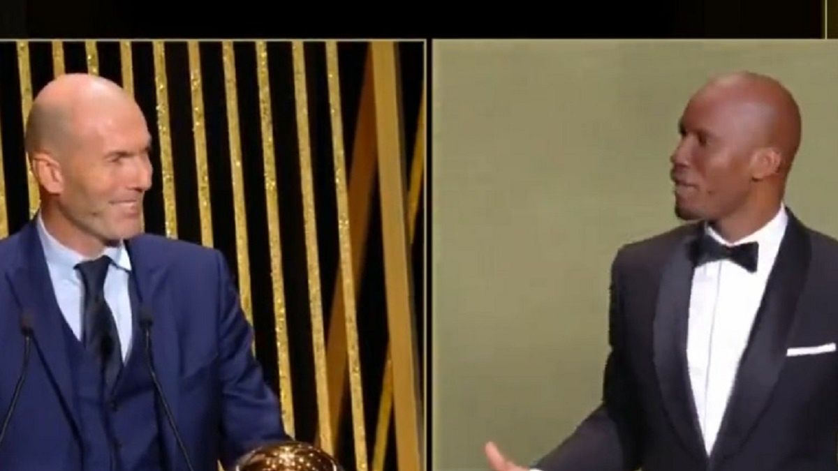 Zinedine Zidane i Didier Drogba na gali Złotej Piłki
