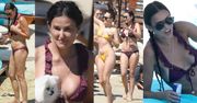 58-letnia Demi Moore W BIKINI dokazuje na plaży z córką i czworonogami (ZDJĘCIA)
