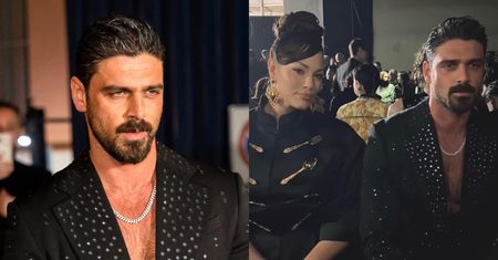 Michele Morrone posyła uwodzicielskie spojrzenia i brata się z Ashley Graham na pokazie mody w Mediolanie (ZDJĘCIA)