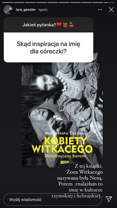 Screen z Instagrama Lary Gessler
