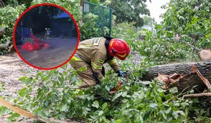 Gwałtowne opady w Giebułtowie pod Krakowem. Zalana droga i poszkodowany ratownik