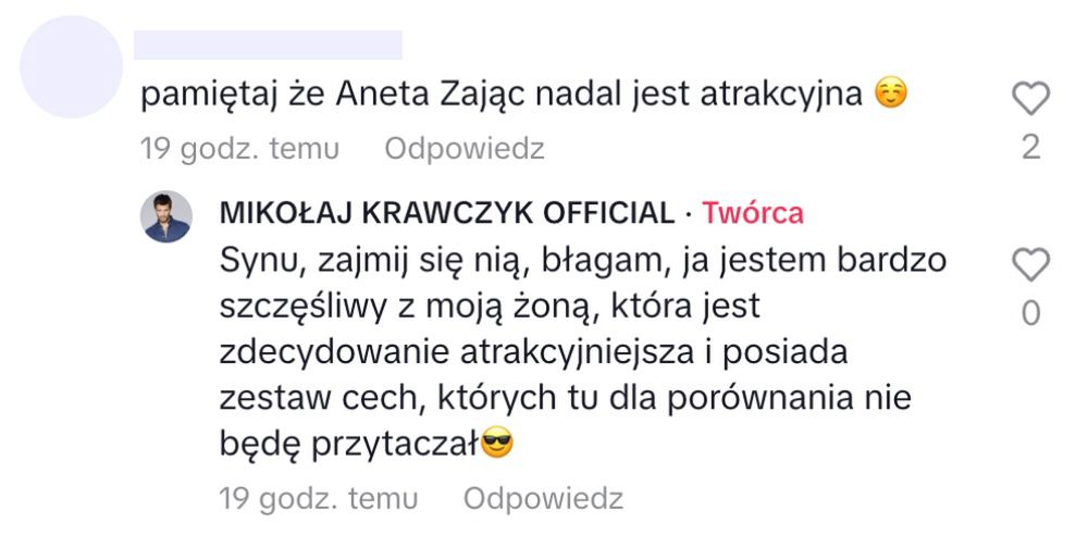 Mikołaj Krawczyk uderzył w Anetę Zając 